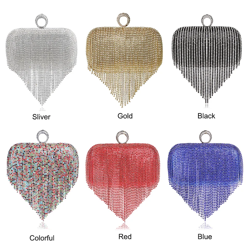 Luxy Moon Tassel Clutch Evening Bags Available Colors