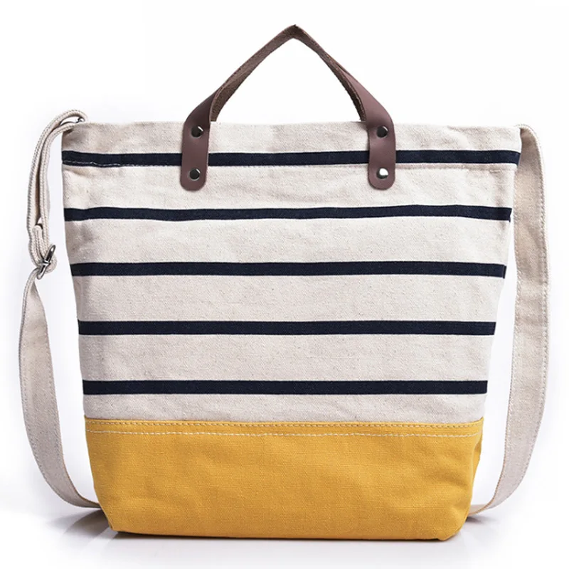 

Korean Canvas Shoulder Bag Female Crossbody Striped Bag Handbag