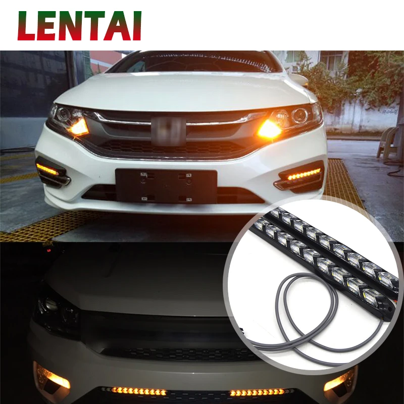 

EALEN 1Set Car LED DRL fog Light Turn Signals with Yellow Steering For Ceed Cerato Suzuki grand vitara Citroen xsara picasso