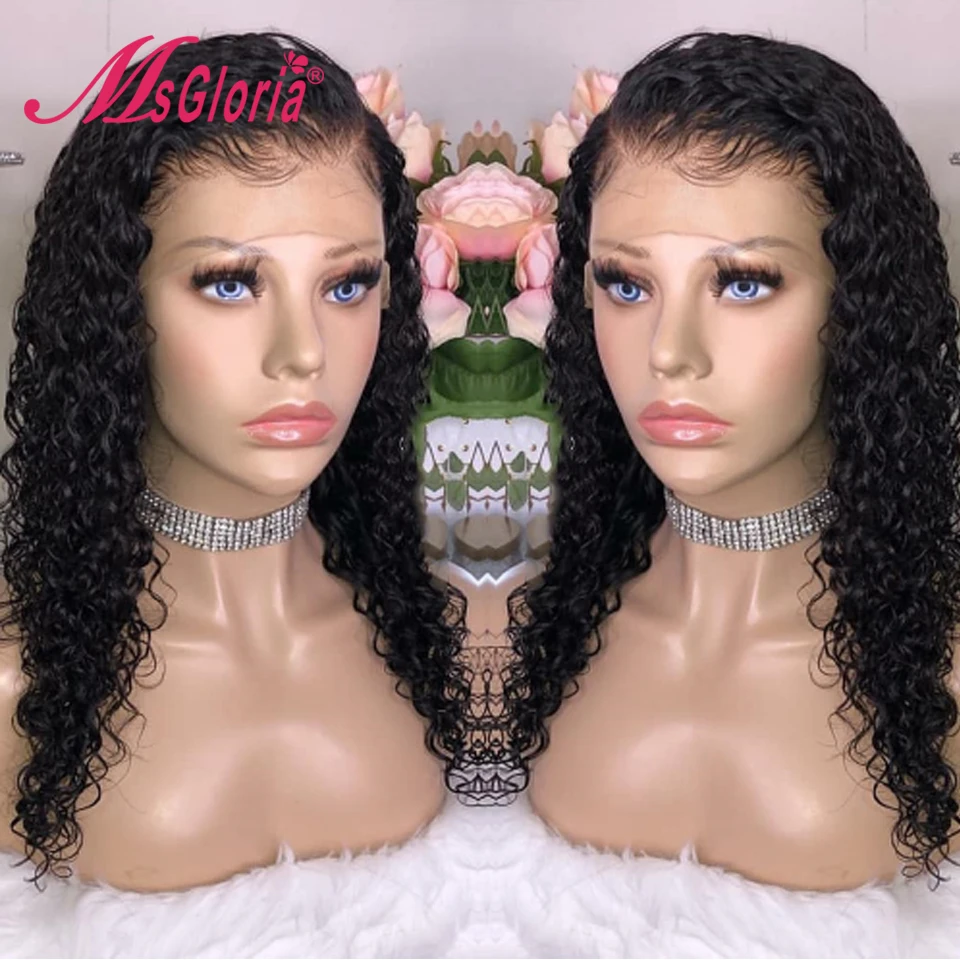 13*6 Lace Front Human Hair Wigs With Baby Hair Pre Plucked Brazilian Remy Curly Human Hair Wigs For Black Women Bleached Knots