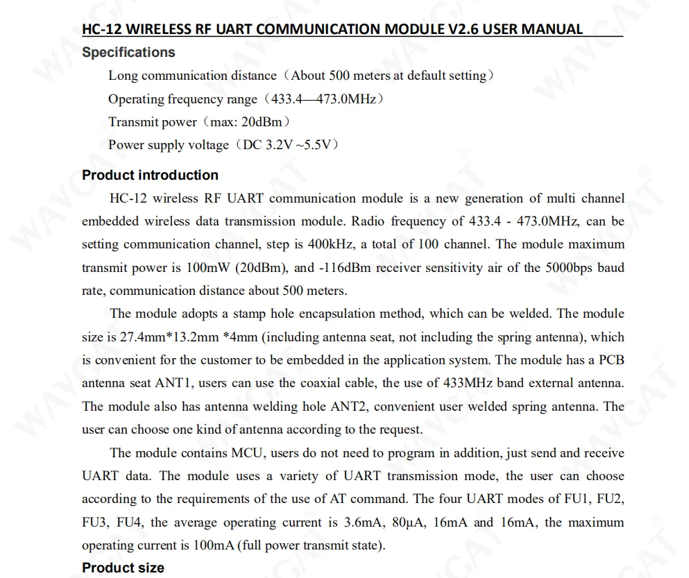 433 МГц SI4463 HC-12 беспроводной модуль последовательного порта 1000 м Замена Bluetooth