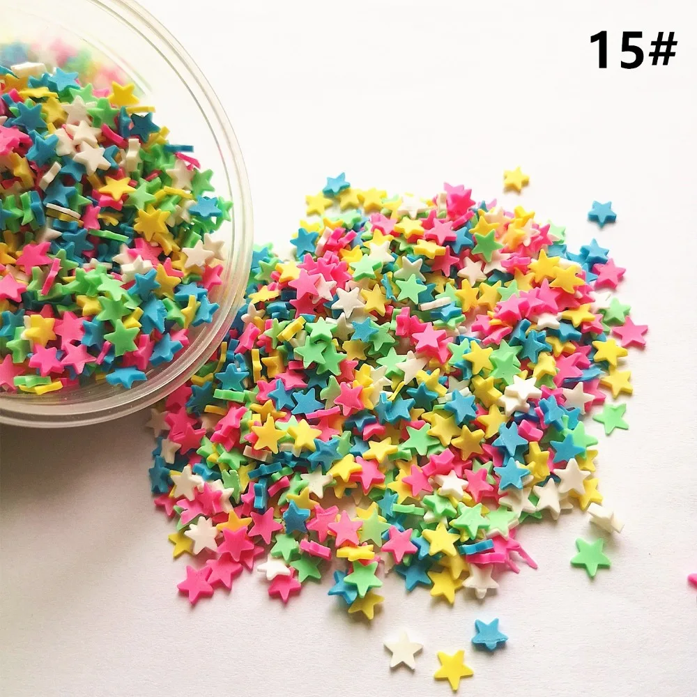 100g Mixed Color Clay Chocolate Sprinkles Heart Shaped DIY Parts Fake Cake Decorating Polymer Clay Sweets Deco Decoration