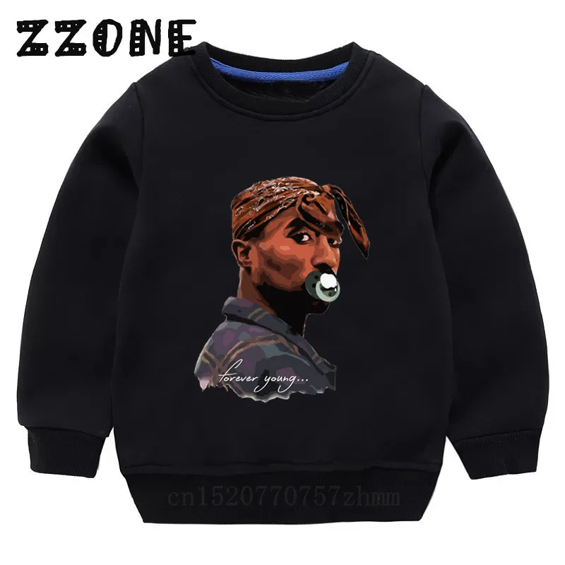 Детские толстовки с капюшоном свитшоты в стиле хип хоп рисунком Тупак 2pac