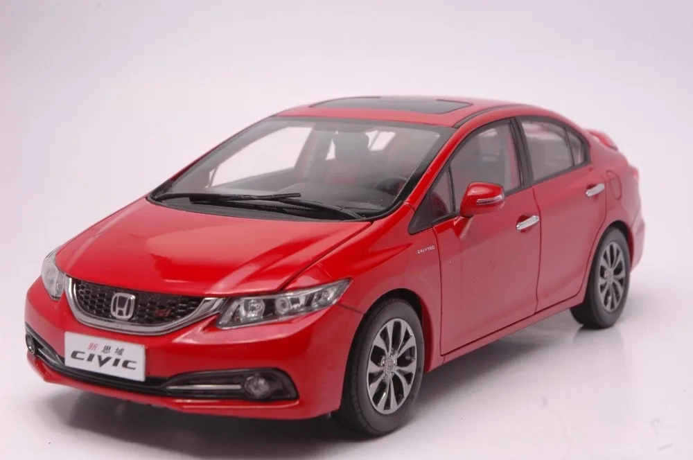 118 Diecast Model for Honda Civic 2014 Red Alloy Toy Car Collection 9.