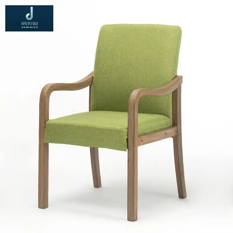 Деревянный современный обеденный стул простой Северный стул ткани исследования поручень стул для ресторана гостиницы - Цвет: VIP 5