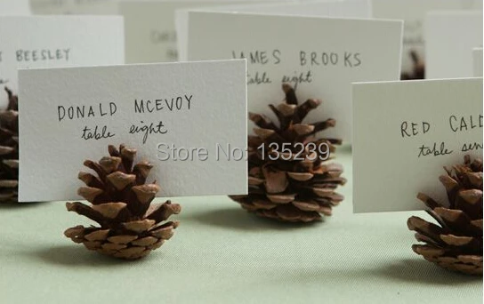 Свадебные эскорт-карты PINECONE в рустикальном стиле: набор из 20 деревянных