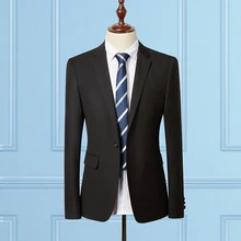 Мужской черный пиджак, пиджак, деловой Свадебный костюм для мужчин, тонкий дизайн, мужские костюмы, пиджак, Азиатский размер S-5XL