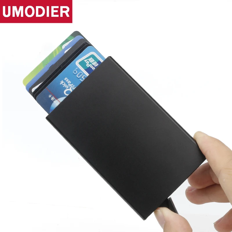 

Metal Men Card Holder RFID Aluminium Automatically pop up Credit Card Holder With RFID Blocking Anti-theft Mini Magic Wallet