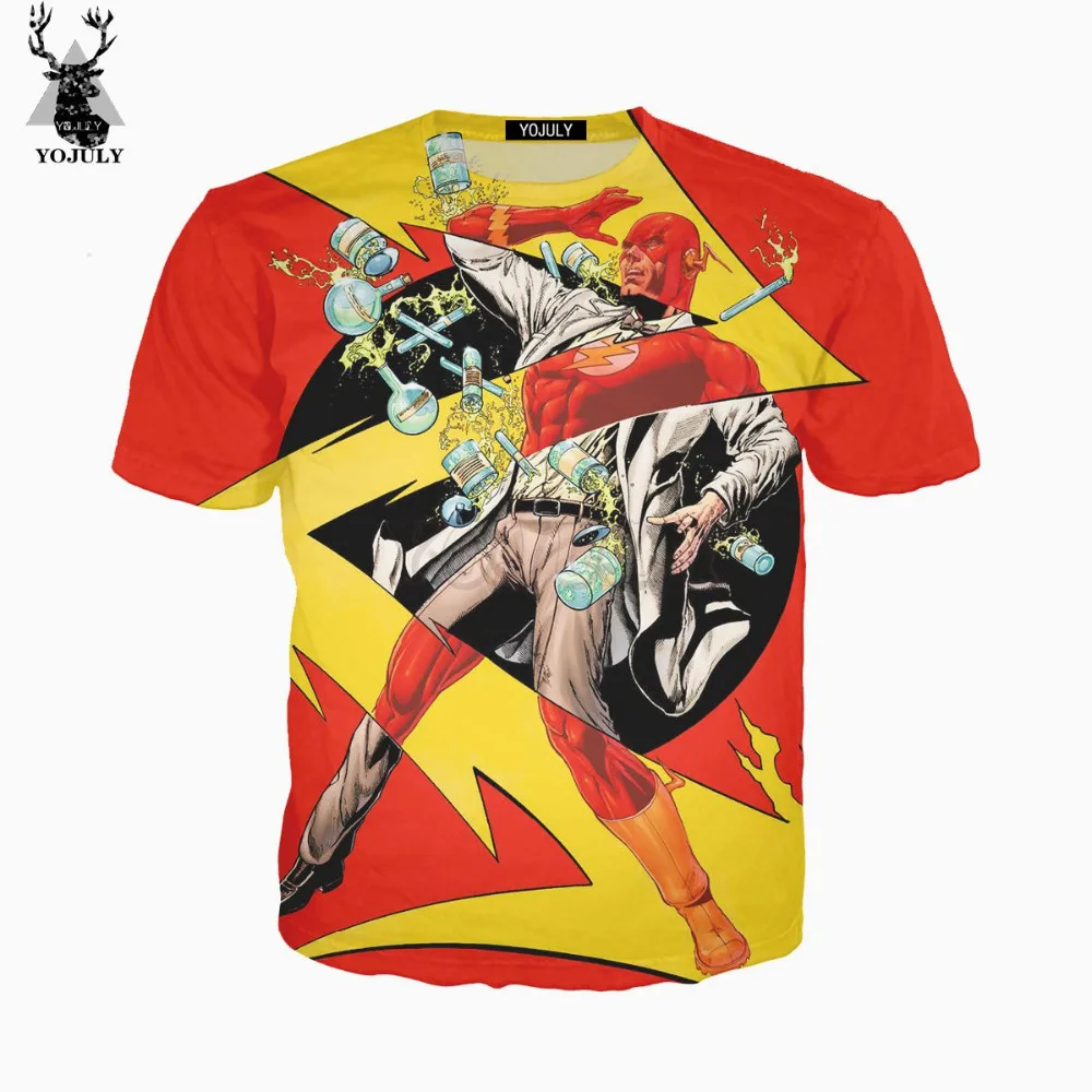 

YOJULY 3D Print Superhero The Flash Kid Children's Wear Toddler Casual Tshirt T-shirt o-neck Boys Girls Harajuku Youth Tops K03