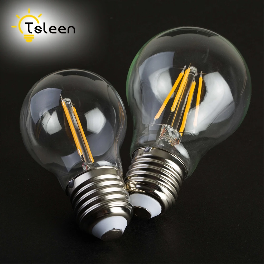 TSLEEN Dimmable G45 A60 ST64 Energy Saving Edison Filament COB LED Bulb E27 E26 Clear Retro Lamp Light Lampara Led 8W 16W