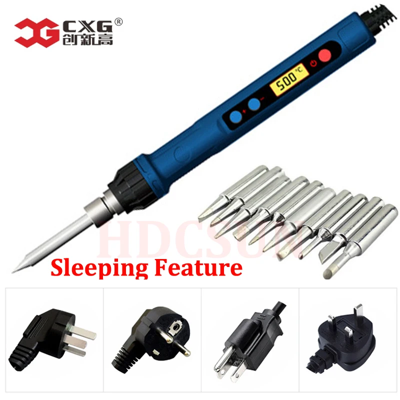 

2019 New CXG 110V/220V EU/US D60W/D90W with sleep function solder iron lcd digital with new heater technology