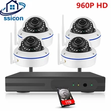 SSICON 4CH 960 P HD IR ночного видения видеонаблюдения Безопасности Беспроводной NVR комплект 4 шт. купольная ip-камера 1.3MP wifi CCTV система