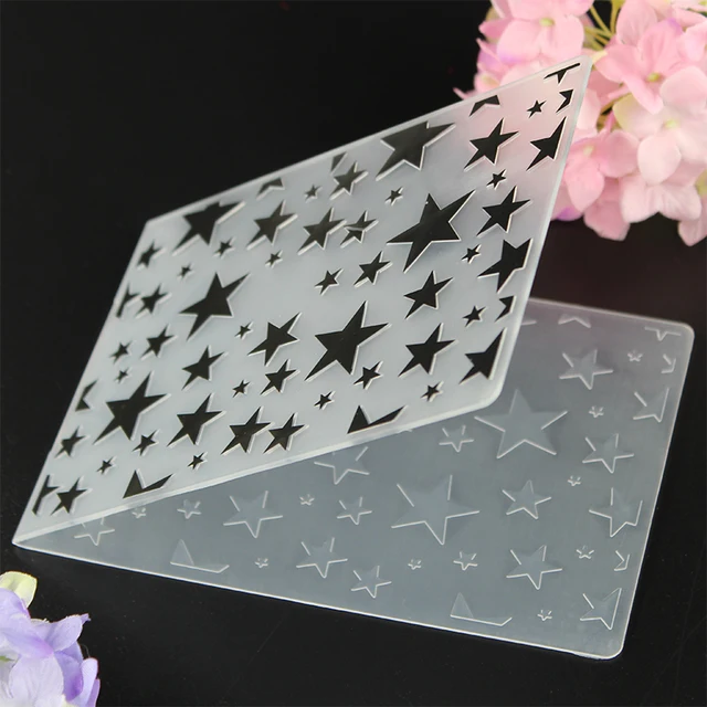 scrapbook diy photo card making tools bump plastic template plastic small stars template