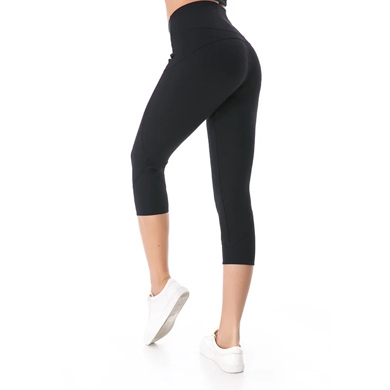 

1 pc free shipping NWT 2018 woman running capris 4 way stretch fabric super quality crop sexy gym Sports tight us4-us12