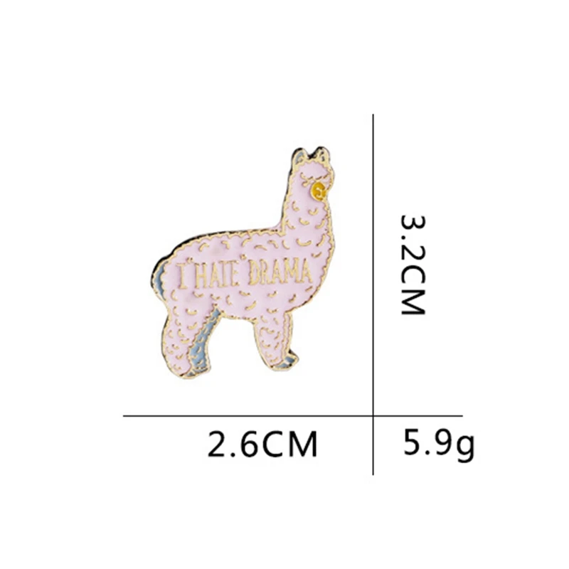 Каваи маленький розовый Альпака твердая Эмаль Булавка Броши Булавки вязальщицы булавки животные Вязание значки ювелирные изделия