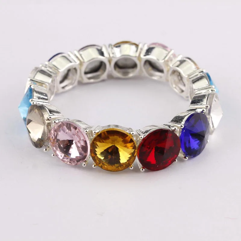 Bangle Bracelet Crystal Bracelets Adjustable Glass Crystal Elastic Bracelets for Women