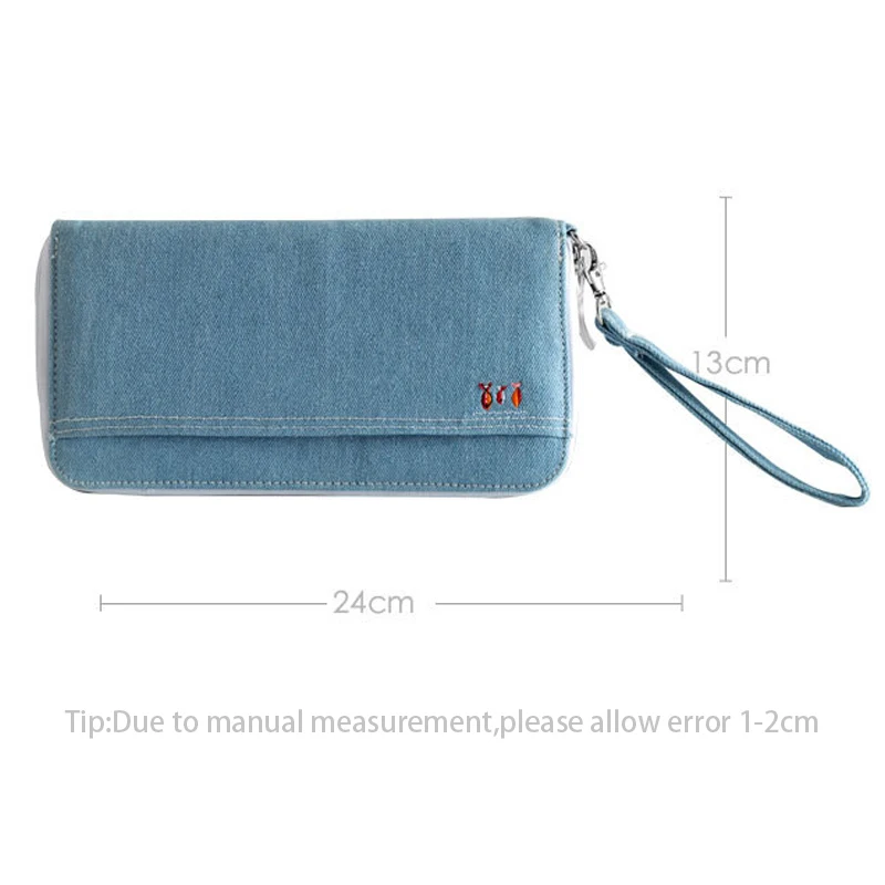 Men Women Travel Passport Cover Document Credit Card Organizer Cover Money Unisex Denim Wallet ID Card Holder Case Strap PC0048 (2)