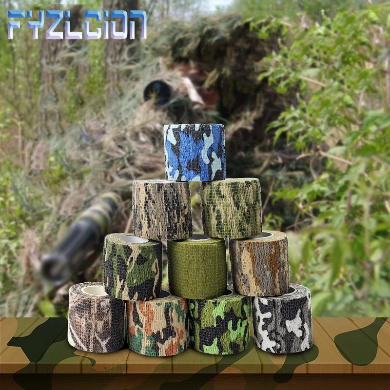 

Military fan 5cmx2.5m Camo Outdoor Hunting Shooting Tool Camouflage Stealth Tape Waterproof Wrap Durable