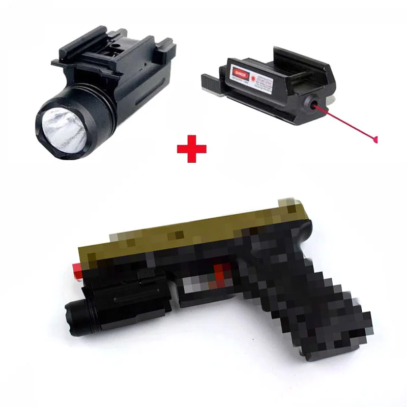 

Tactical Combo 2in1 Red Dot Laser Sight + LED Flashlight Army Hunting Airsoft Accessories For Pistol Gun Glock 17 19 22 23 31 32
