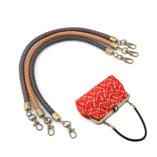 

D006 diameter 9MM length 35CM purse frame bag match Weave PU Leather handle 3 color DIY handbag accessories carrying