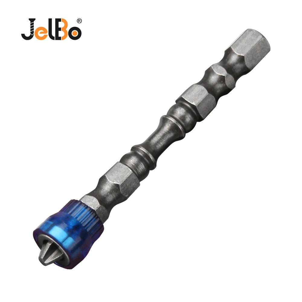 

JelBo Blue Single Head Magnetic Screwdriver Bit Anti-Slip Electric Screw Drive Hex Shank Drill for Hand Tools