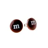 Free Shipping 4pcs( 2pairs ) Candy Letter M Resin Earring Post Cute Sweet Gift 14mm b0022 6