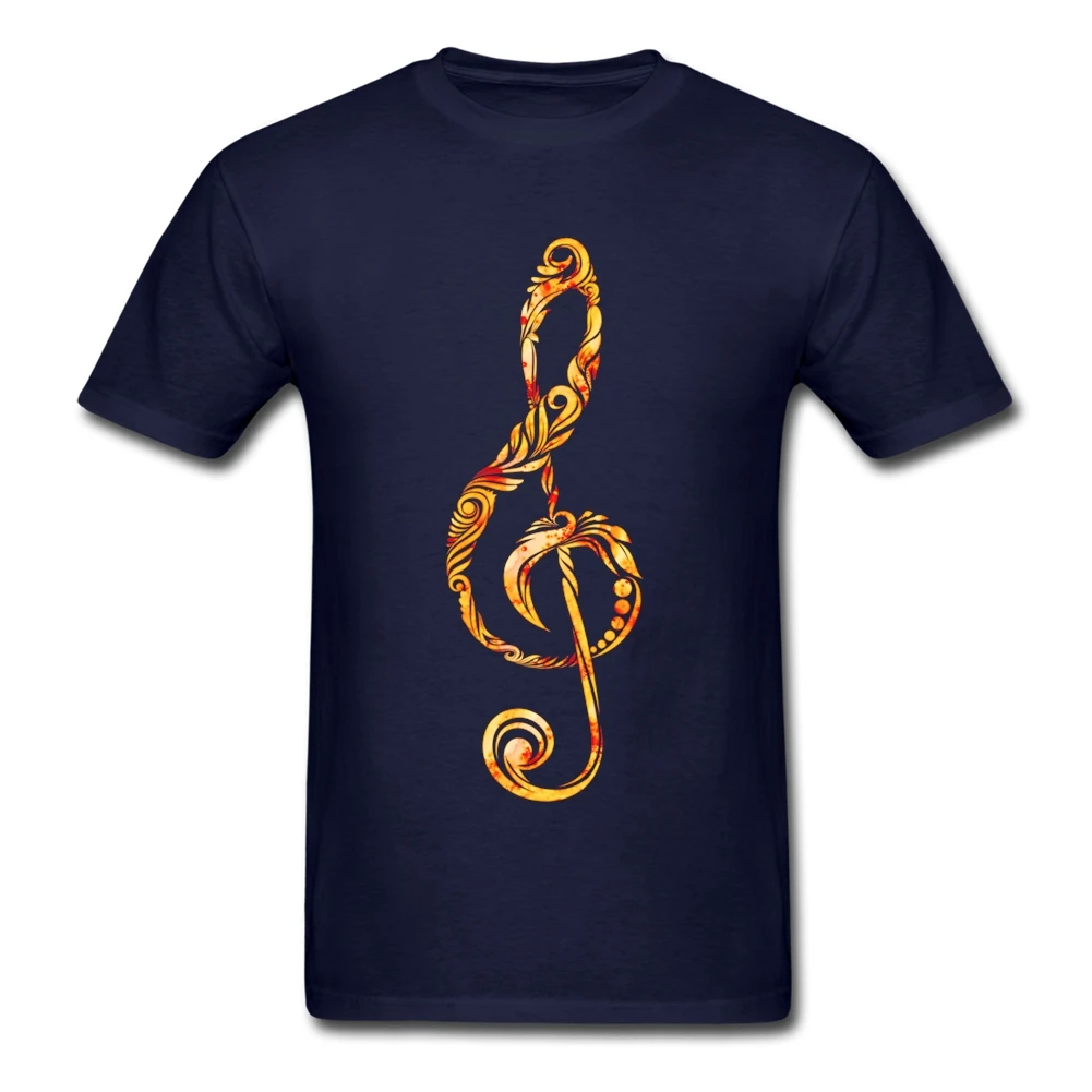 

2018 Hot Sale Super Fashion Men O-neck Short Sleeve Cotton Plus Size t-shirt Ornament Music Note Tshirt For Men