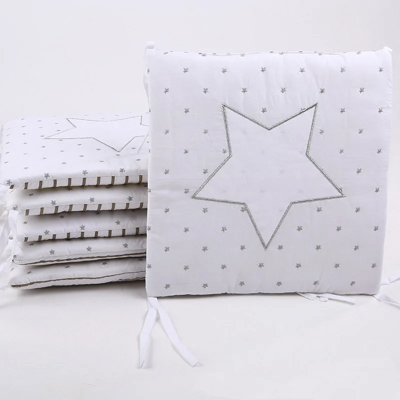 6pcs/set Baby Crib Bumper Flexible Combination Star Bed Bumper Comfortable Protect the Baby Easy to Use Baby Bumpers In The Crib
