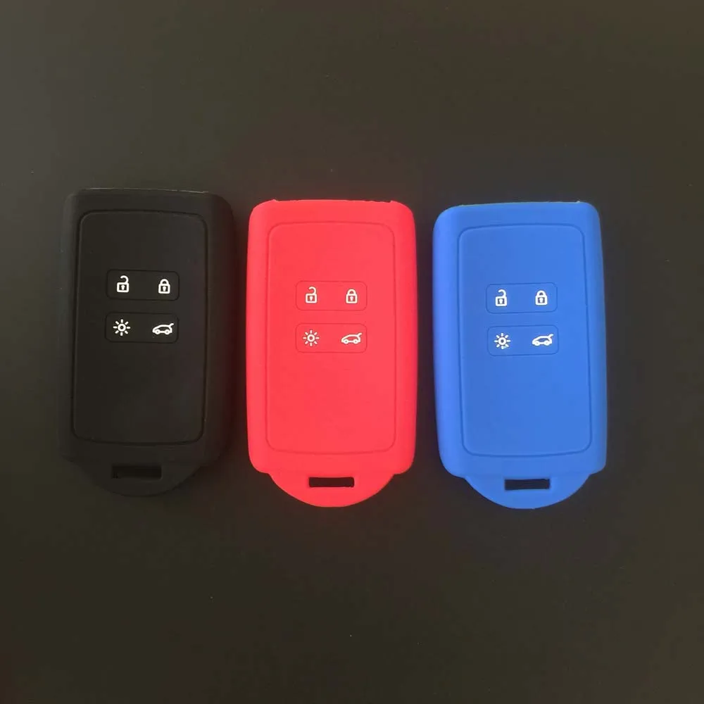 

Accessories Silicone car key case cover For 2017 Renault Koleos intelligent remote card key 4 button