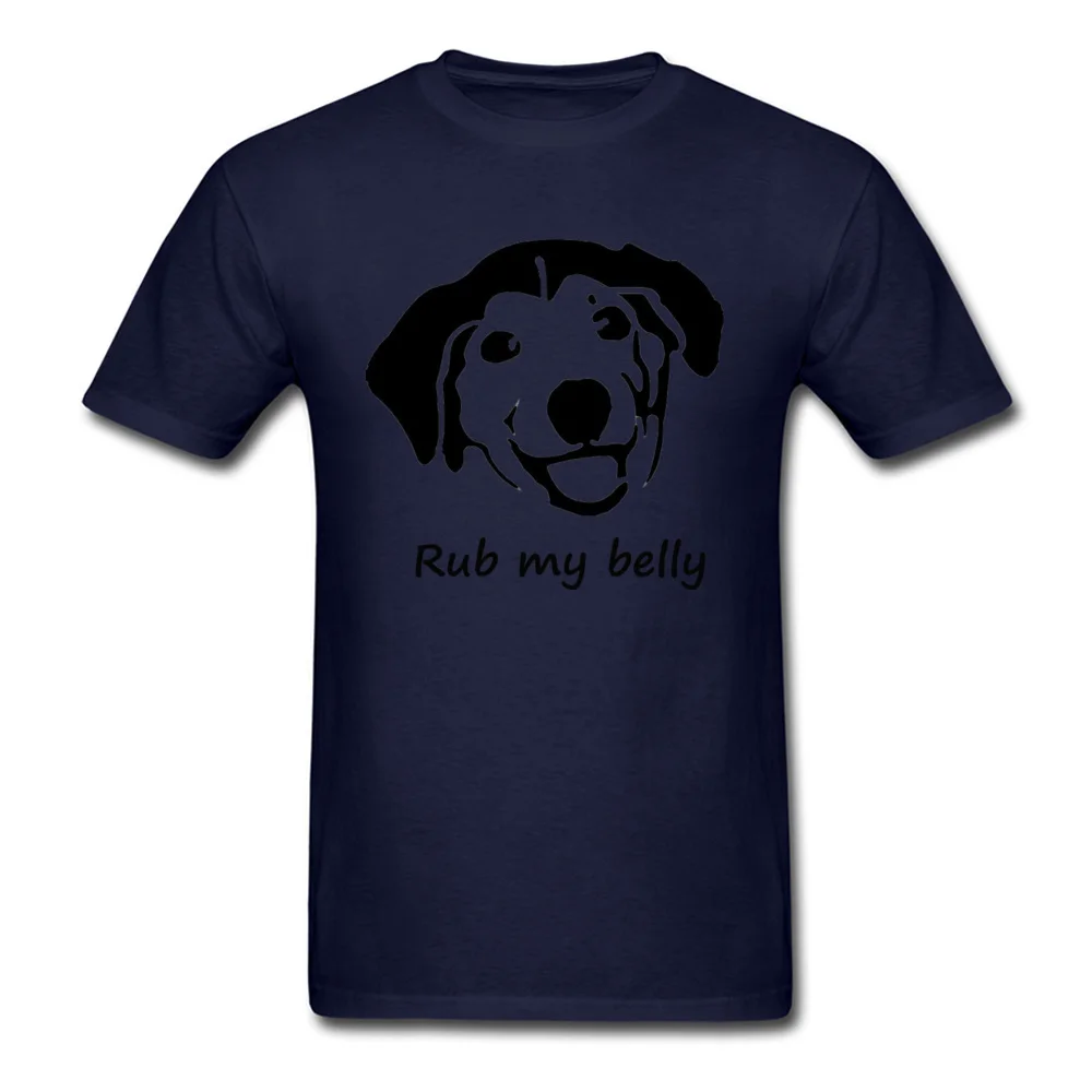 Rub my belly Top T-shirts Short Sleeve Design Dominant Men's Summer Autumn Tops Shirt Design Tee Shirts Round Neck 100% Cotton Rub my belly navy
