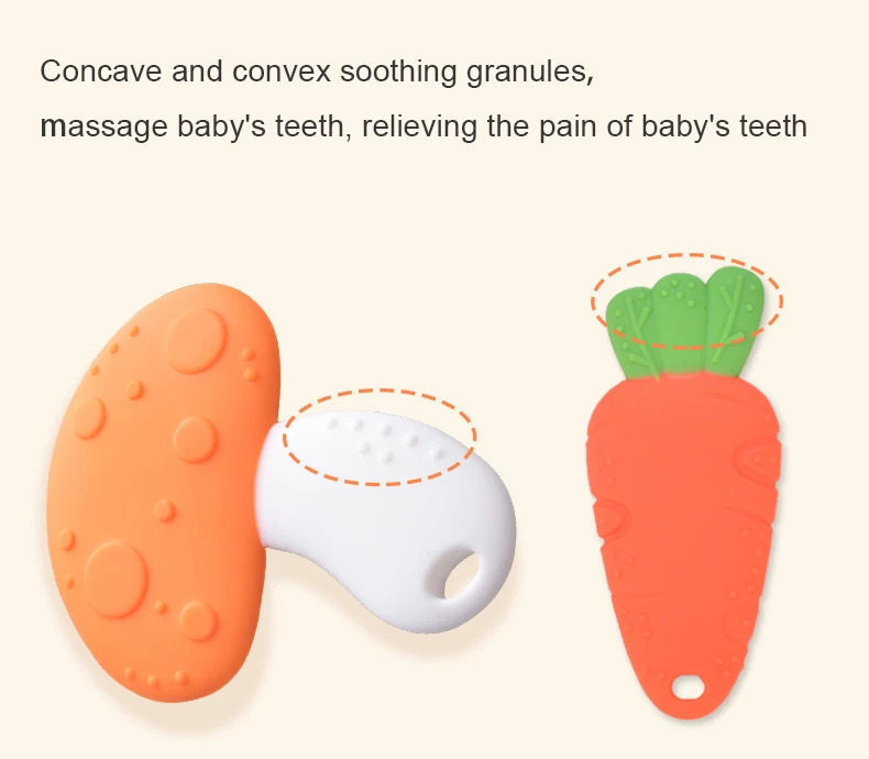 Силиконовые Прорезыватели для новорожденных в форме моркови, детский Прорезыватель для младенцев, Детские подвески для жевания, силикагель, прорезыватель, подарок, игрушка для малышей