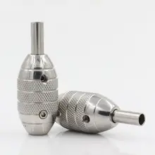 1 шт. 25 мм трубки для захвата татуировки Нескользящие нержавеющая сталь 304l тату ручка с задней стволовой для тату машины