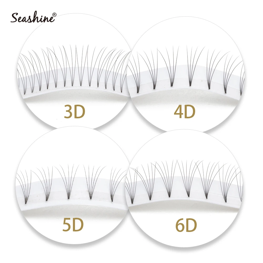 Seashine Short Stem Pre Fanned Lasehs Individual Eyelash Lashes Russian Volume Eyelash Extensions Premade Fans 12 rows lashes yy shape premade fans eyelash extensions volume cilios individual lashes for yy eyelash extensions