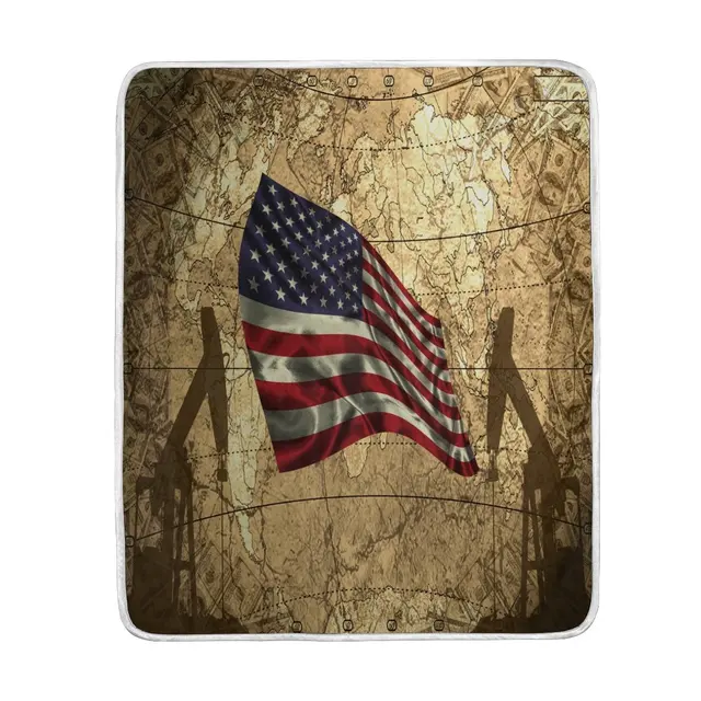 american flag vintage world map blanket soft warm cozy bed couch lightweight polyester microfiber blanket