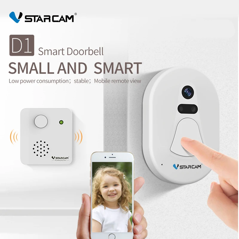 

VStarcam HD Wireless Door Camera Free Cloud Storage Photo Security Night Vision Wi-Fi Doorbell