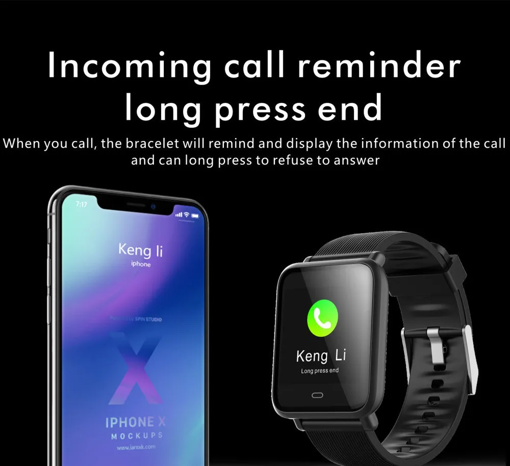 JQAIQ Smart Watch Heart Rate Monitor Fitness Tracker Smartwatch Sleep Monitor Message Display Multi-sport Model For Ios Android