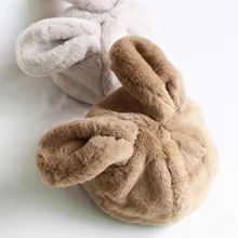 Новая милая забавная шапка с искусственным мехом, теплые зимние подарочные игровые головные уборы с кроликом для девочек