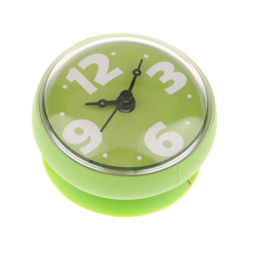Atomic Bathroom Shower Silicone Clock Time Watch With Suction Cup Wall Clock Sticker 