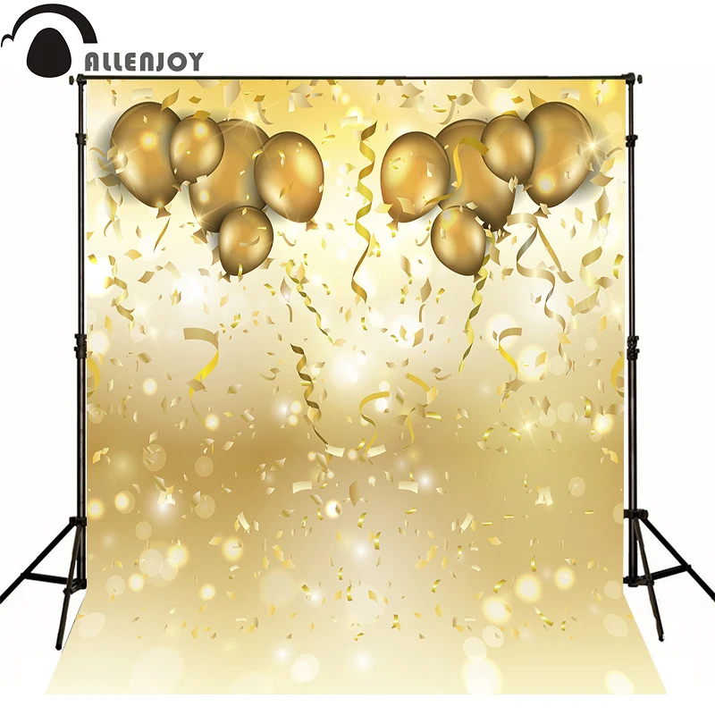 

AllEnjoy photography background Balloon light golden ribbon newborn celebrat flags Professional photographic backdrop studio