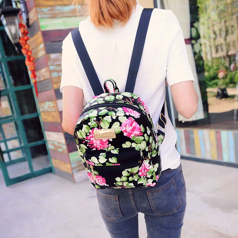 Женские рюкзаки из искусственной кожи с объемным цветочным принтом и заклепками известных брендов, женский рюкзак, школьная сумка для девочек-подростков, рюкзак для путешествий