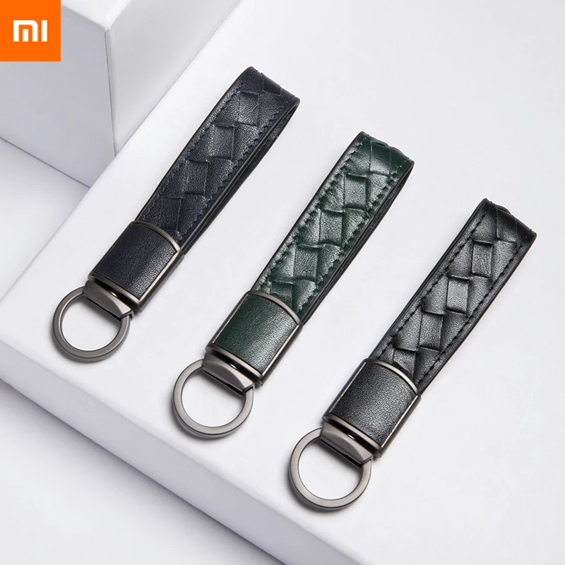 

xiaomi VLLICON Top layer leather braided keychain fashion simple design weave craft Light luxury for man best gift