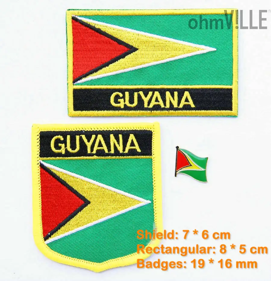 

Guyana Flag Patch Iron On Patches - 100% Quality Guarantee Flag Embroidered Patches + Free Shipping