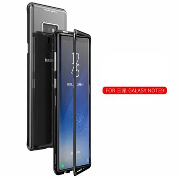 

Luxury Original Brand LUPHIE Magnet Aluminum Metal Bumper+Anti-knock Tempered Glass Back Cover Case For Samsung Galaxy Note 9 8