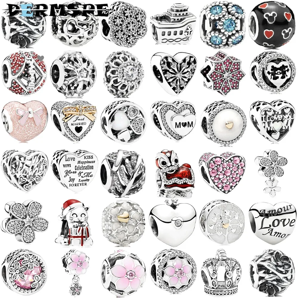 

DERMSPE New 925 Sterling Silver Declaration of Love Beads 792060 Jewelry DIY Girl 791111 792106EN23 791702D 791283EN75