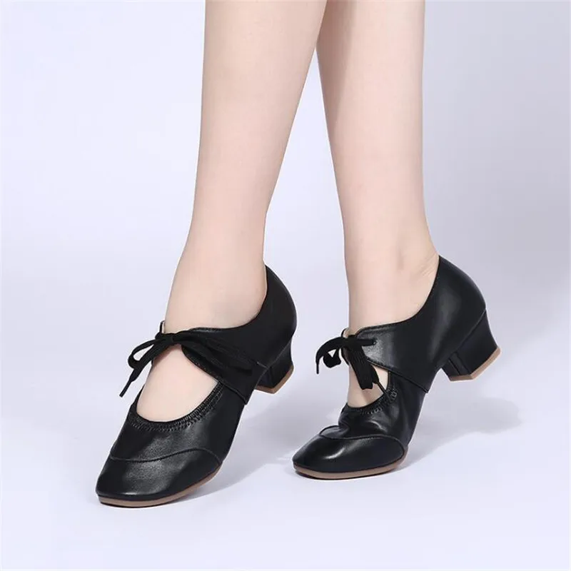 

New women's high heels low cut soft bottom dance shoes ladies style shallow mouth modern dance shoes high heels