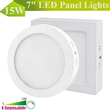 DHL UPS 5x супер яркий затемнения Светодиодные осветительные панели 85-265 В 175*175 мм 15 Вт круглый/квадратный поверхности установлены светодиодные светильники антифог