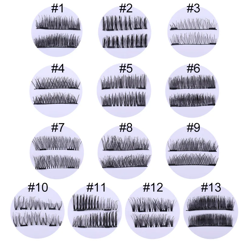 BONNIE CHOICE Magnetic False Eyelashes 3D Handmade Reusable Black Soft Natural Fake Eye Lashes for Dramatic Makeup