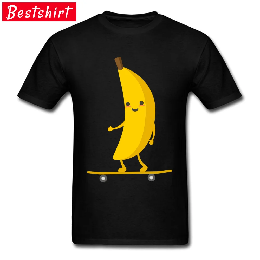 Casual Banana skater T-Shirt 2018 Autumn Short Sleeve Crewneck Tops & Tees Pure Cotton Man Slim Fit Tee-Shirts Banana skater black