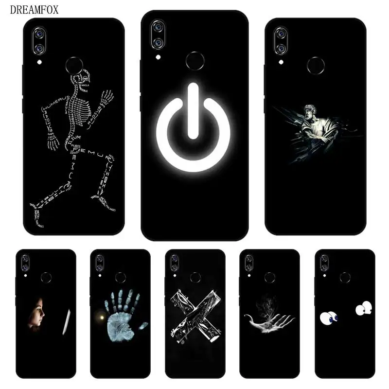 N297 Universe Black Silicone Case Cover For Huawei Nova 2 2i 2S 3 3e 3i 4 4e Enjoy 8 Plus |