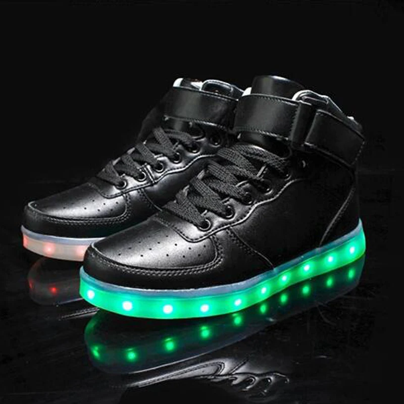 tenis led masculino cano alto